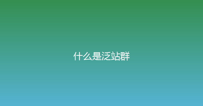 什么是泛站群 封面图