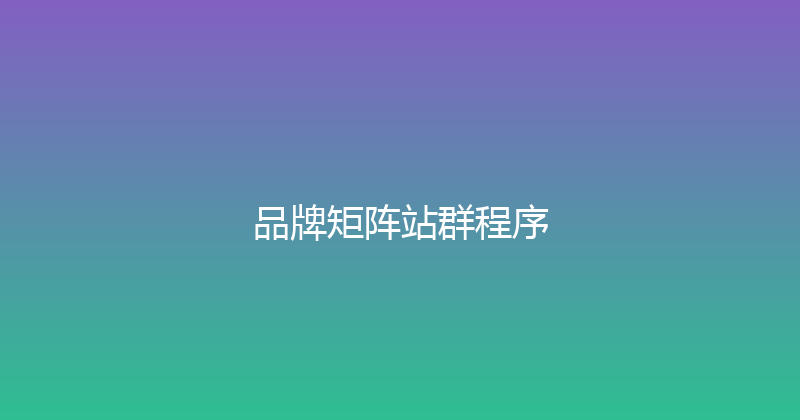 品牌矩阵站群程序 封面图