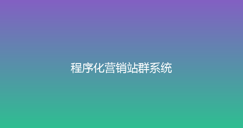 程序化营销站群系统 封面图