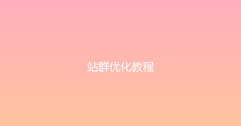 站群优化教程 封面图
