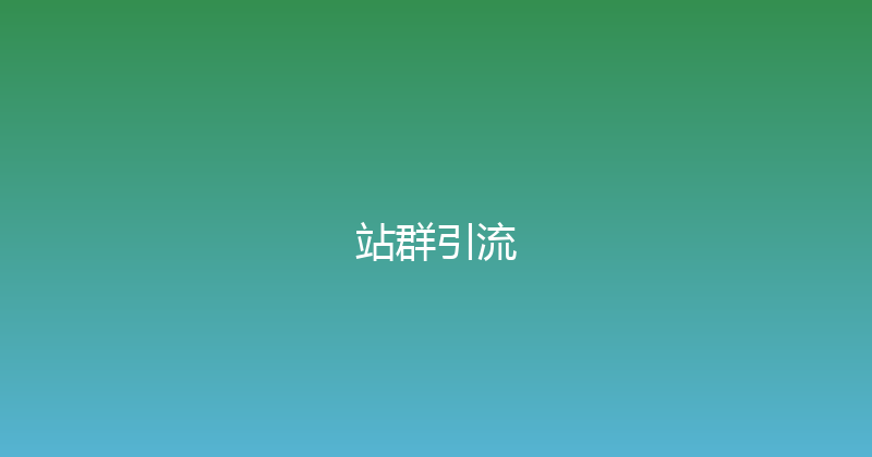 站群引流 封面图