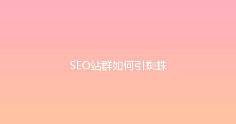 SEO站群如何引蜘蛛 封面图